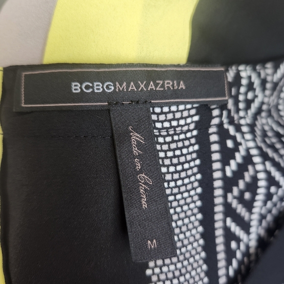 BCBGMaxazria Color Block Contemporary Sleeveless Asymmetrical Cut Out Tunic M - Picture 10 of 13